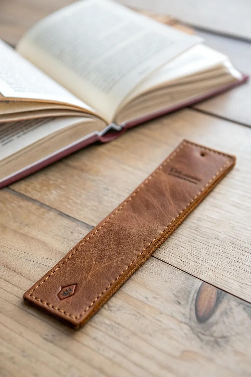 Elevate your reading experience with handcrafted etched hide bookmarks.