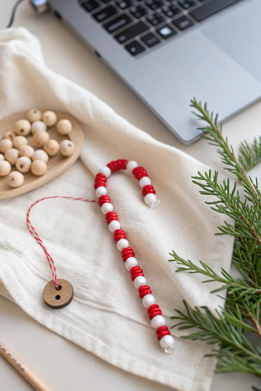 Fabricate your holiday merriment with these delightful bead sweet canes—wonderfully unpretentious, delightfully festive!