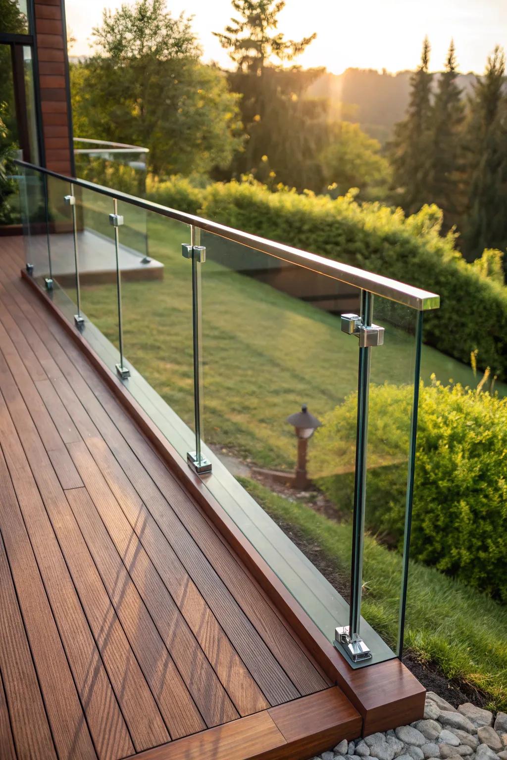 Experience clear views with this stunning unobstructed glass railing – where modern design meets artistry.