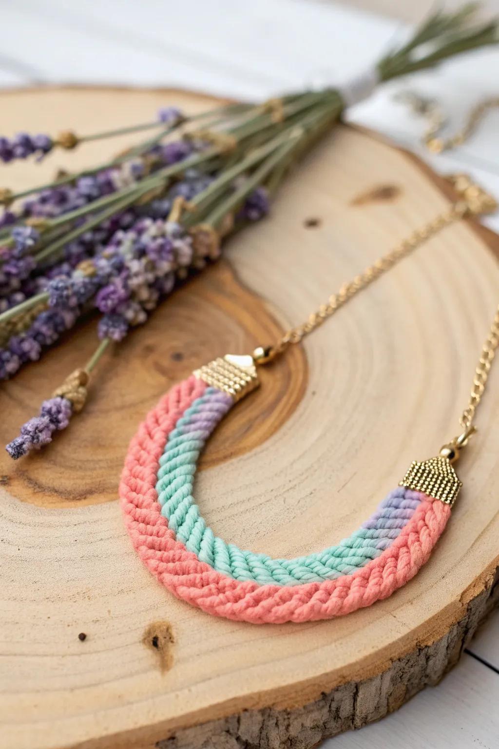 Embrace the artistry of simplicity with these awe-inspiring textile string necklaces, ideal for adding a unique touch to your jewelry repertoire.