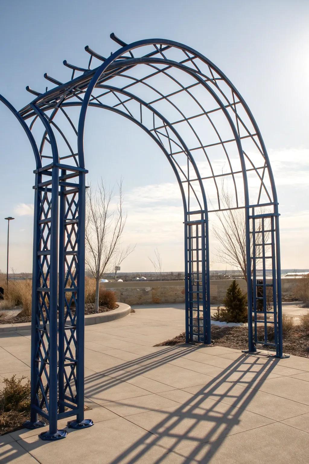 Elevate your garden with a strikingly bold, handcrafted metal trellis.