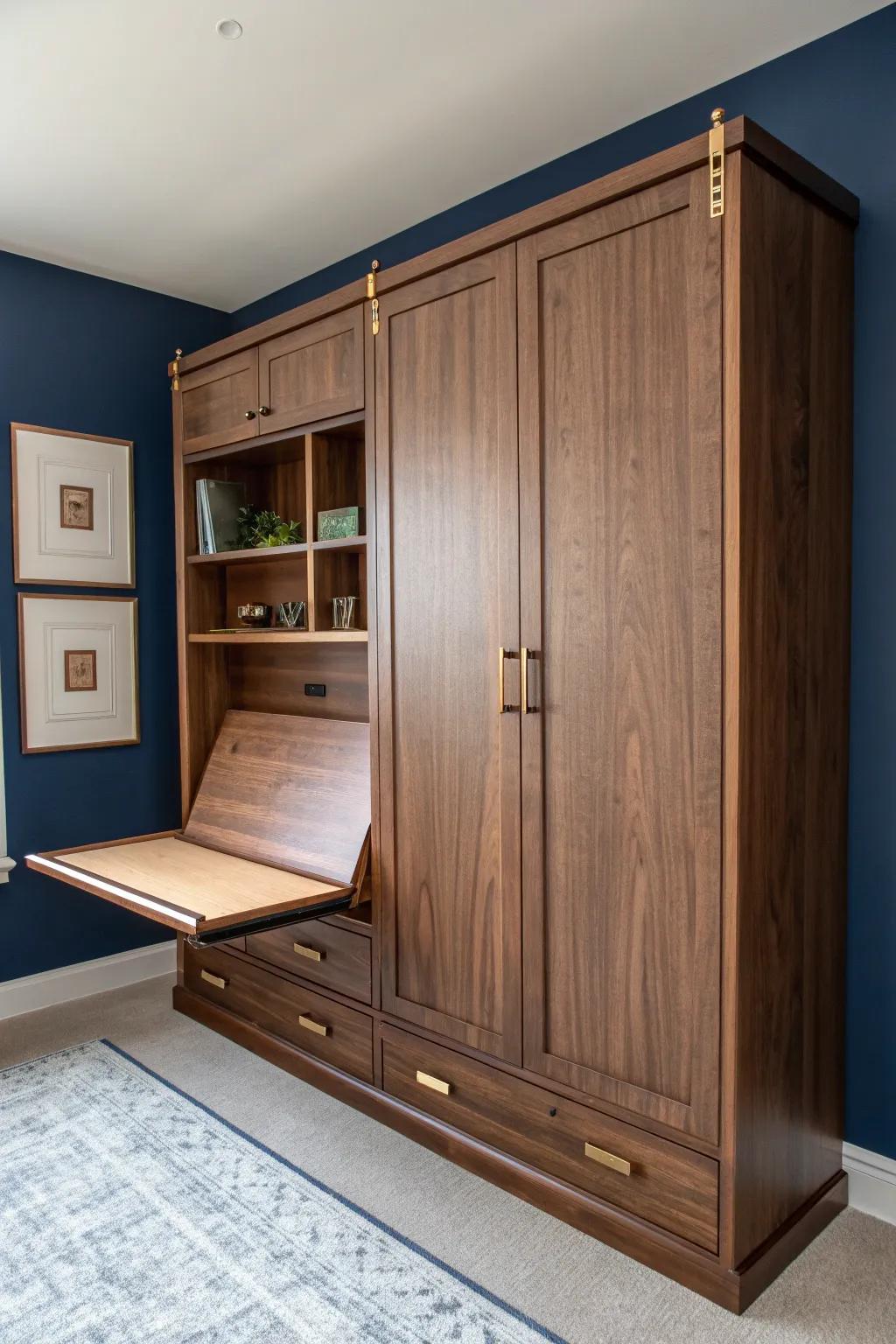 Revamp your area with a double-function Murphy bed—panache converges with versatility.