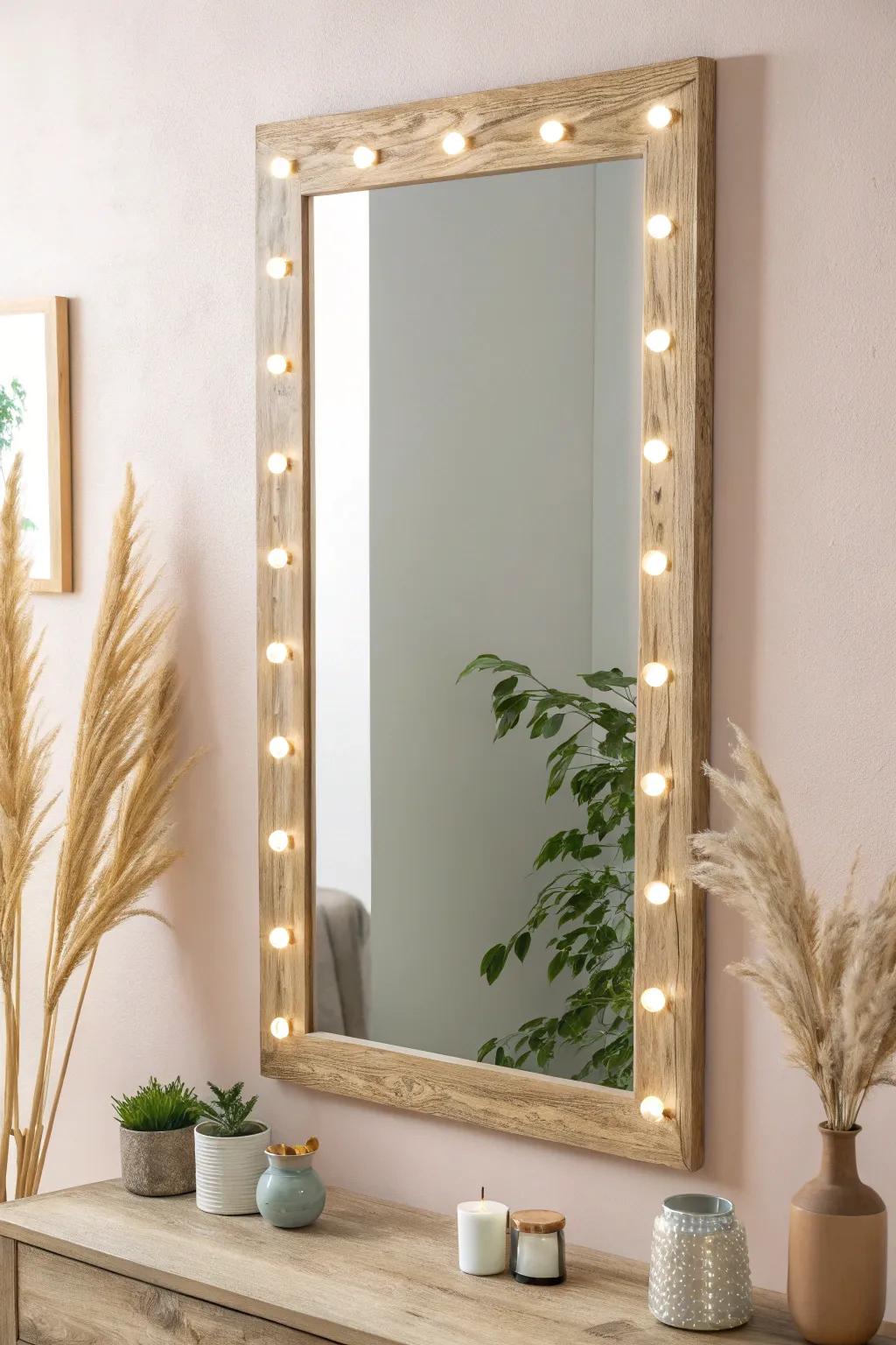 Magnify your area with a backlit mirror merging understated design and contemporary refinement.