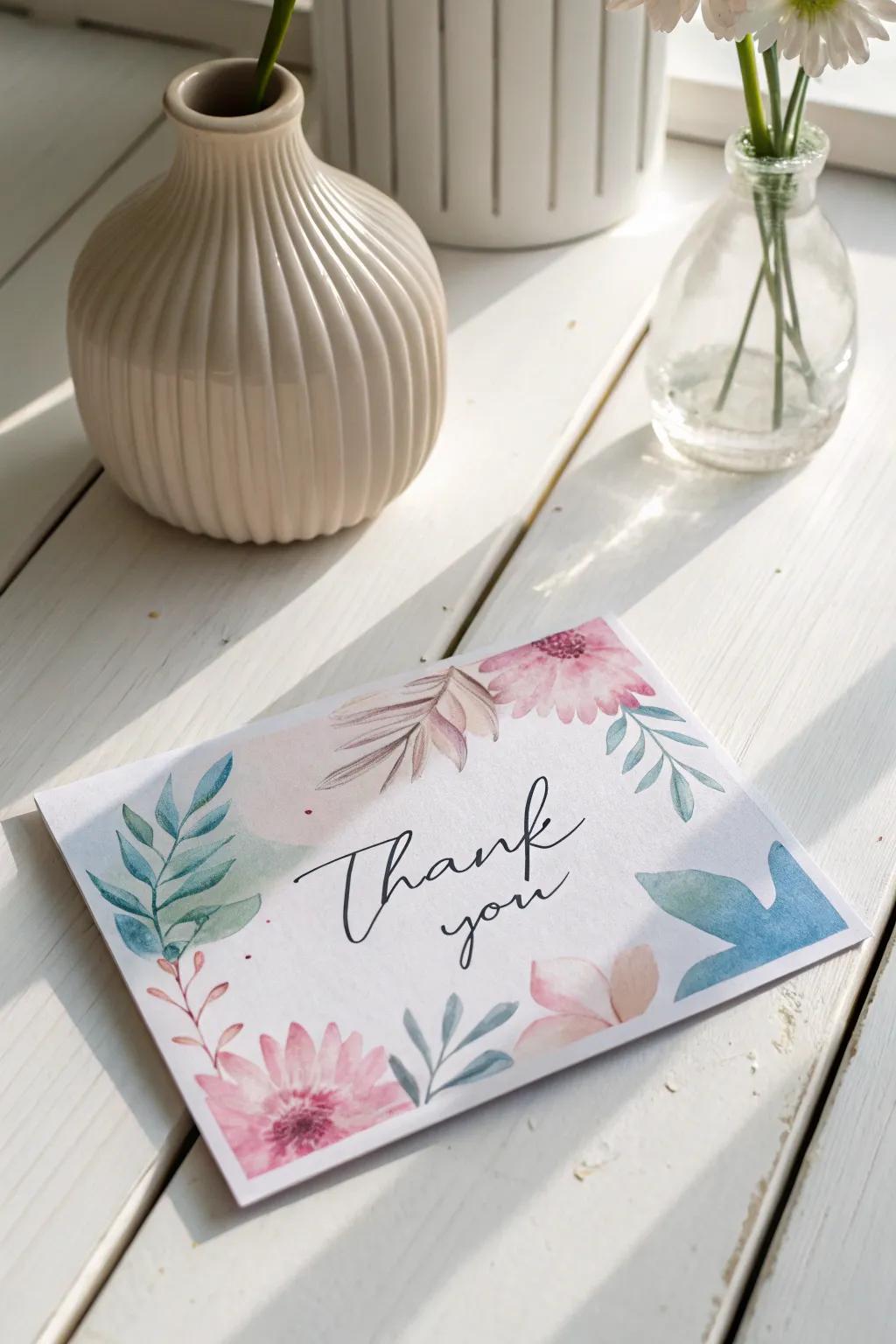 Let your gratitude flow with watercolor elegance. #DIYThankYou
