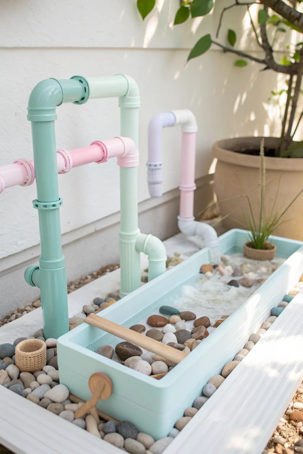 Introduce a burst of color and inventiveness with these charming, painted vinyl channel water table designs for countless children’s entertainment!
