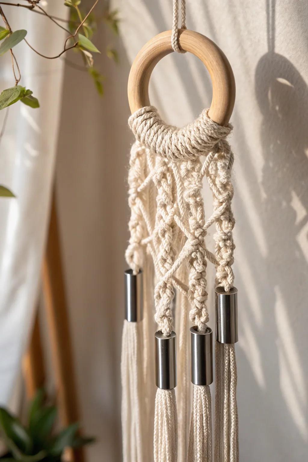 Elevate your outdoor space with the gentle allure of macramé wonder. 🌿✨ #DIYDecor #BohoChic