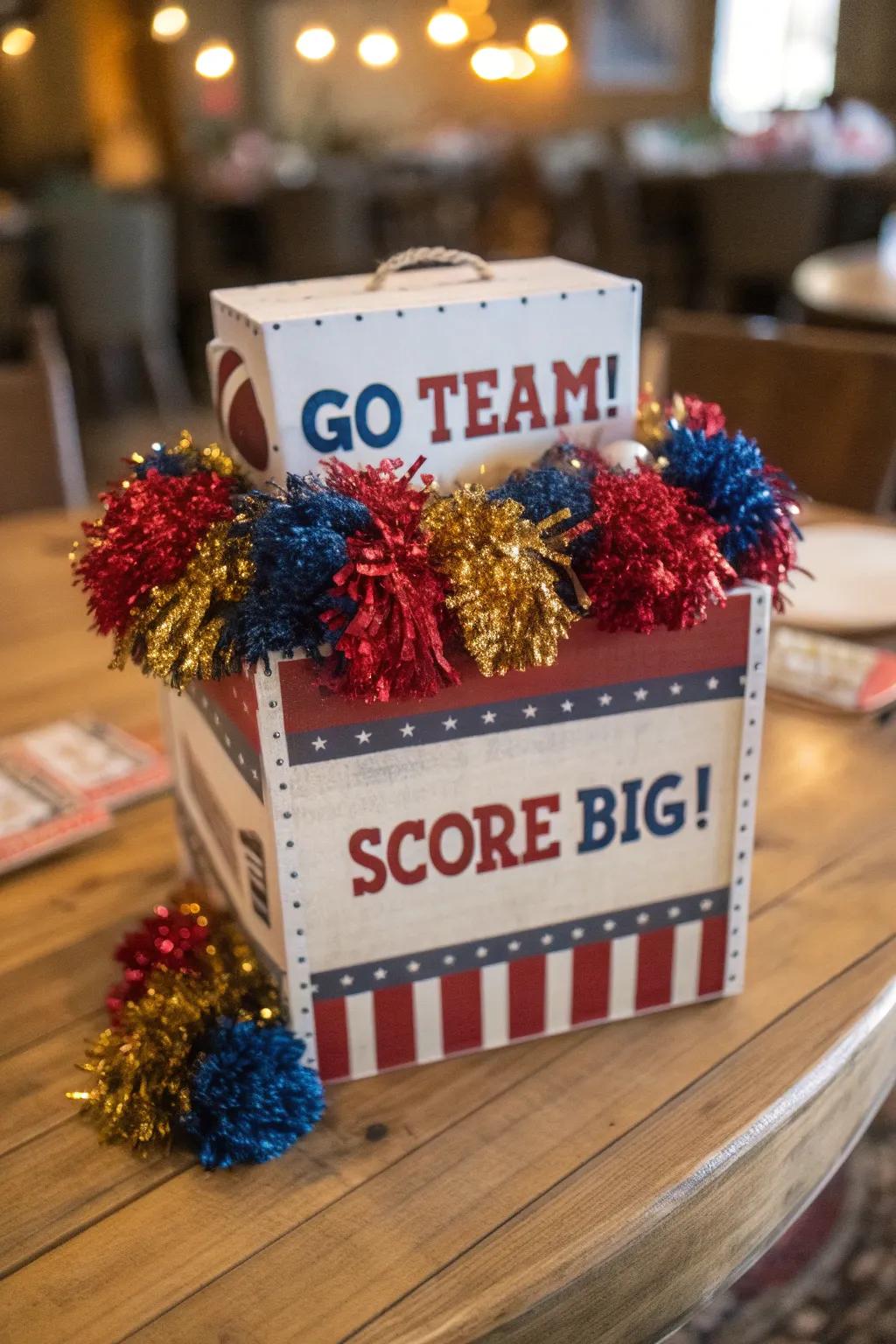 Commemorate the ethos of the game with this enchanting football valentine container!