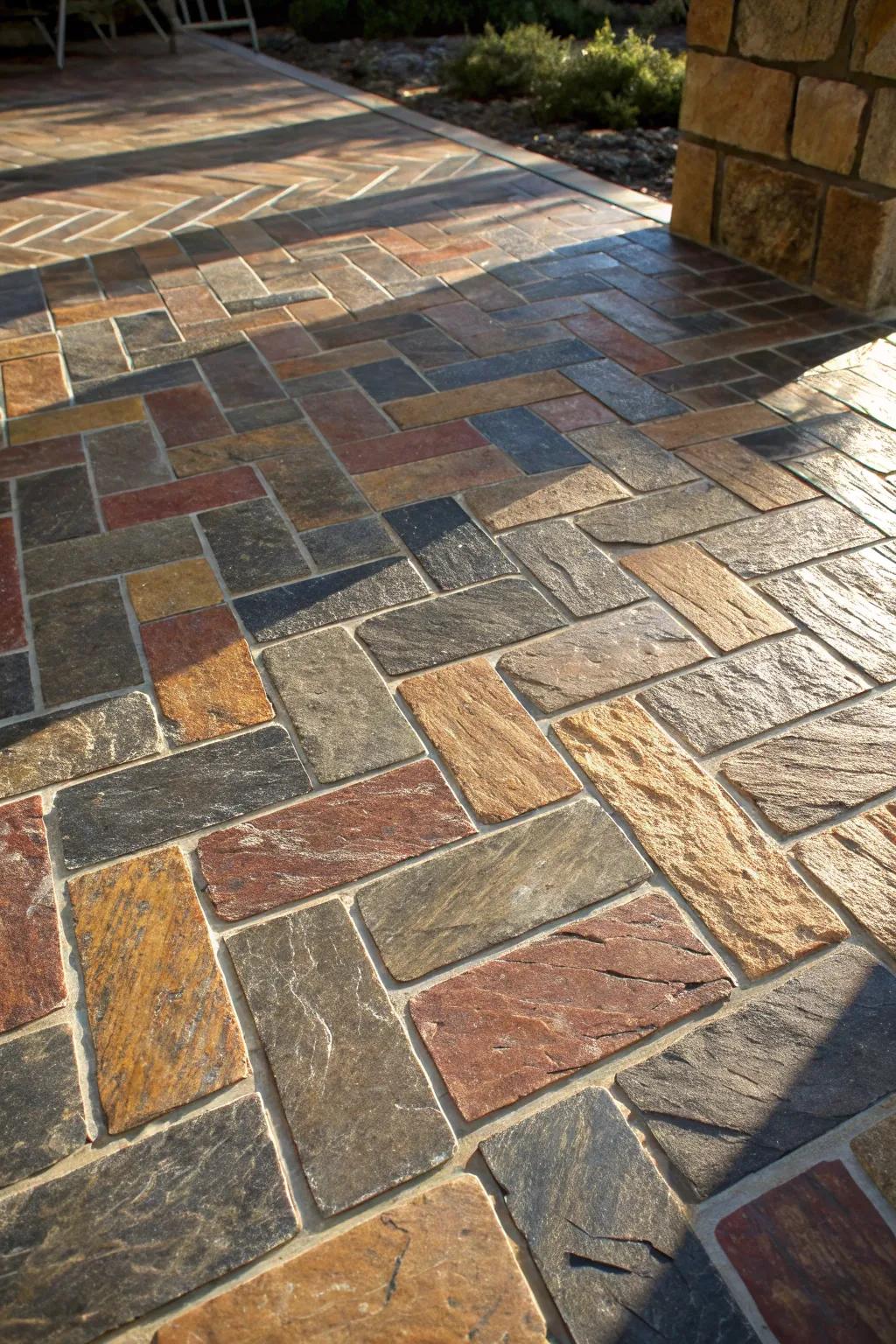Step into ageless sophistication through genuine rock patio surfacing.