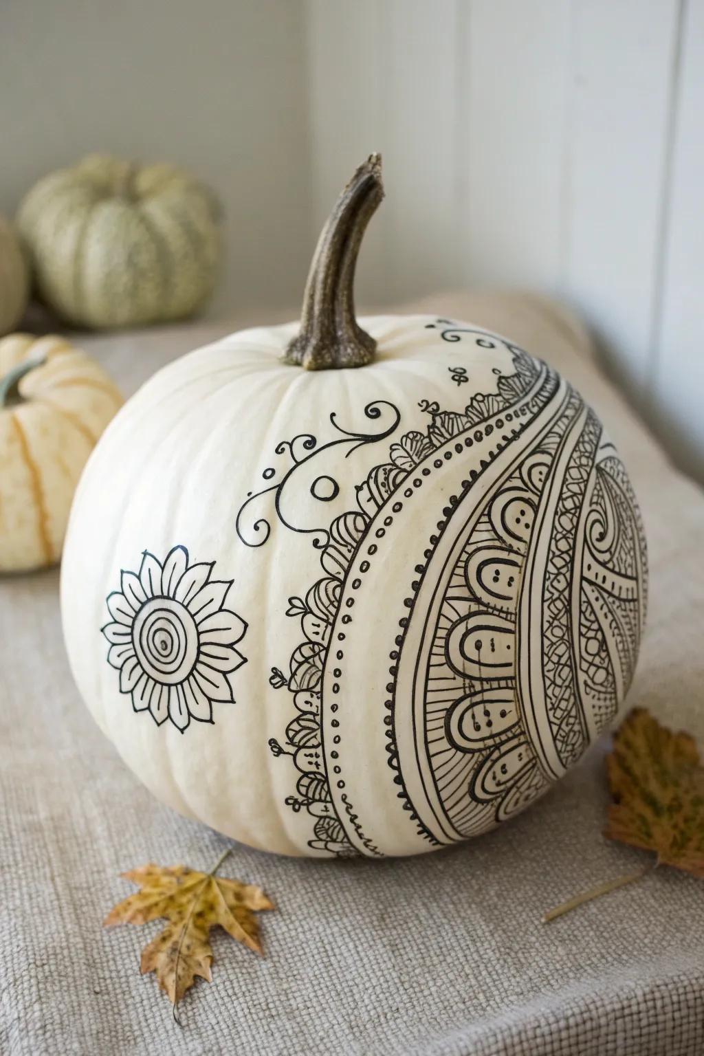 Embrace tranquility and creativity with these beautiful zentangle pumpkin designs. Perfect for adding a touch of art to your autumn decor!