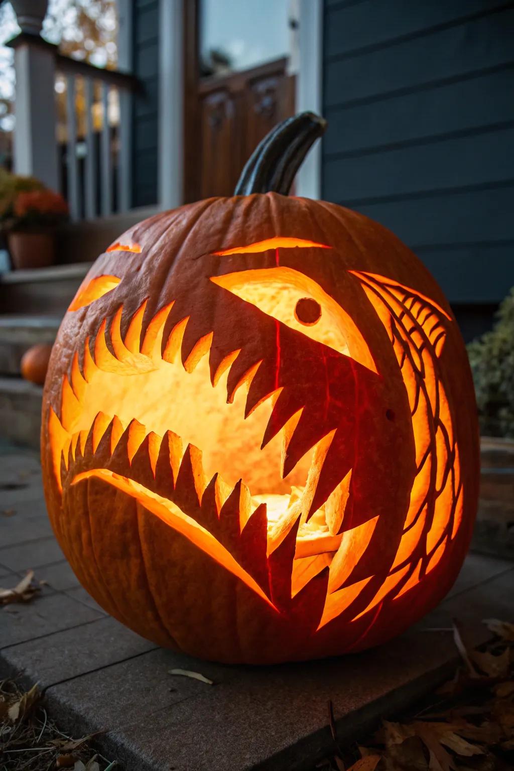 Brighten the night with a fierce Shark Teeth Luminary.