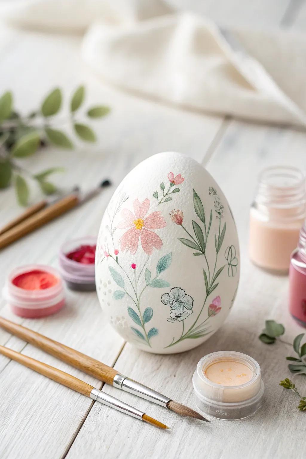 Explore the art of watercolor botanical eggs, where simplicity complements elegance in every brushstroke.