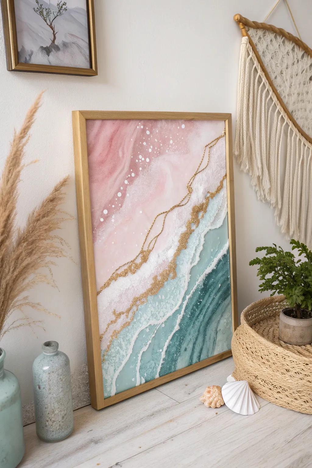 Uplift your area with the serene splendor of resin wall embellishments.
