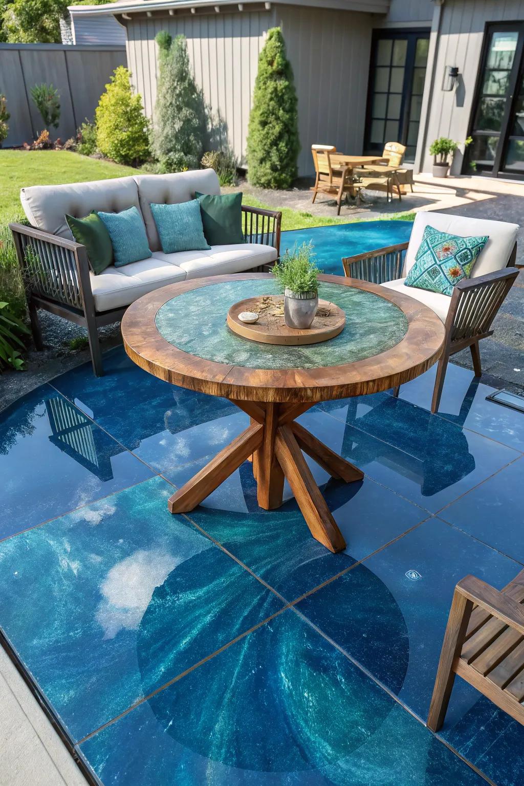 Transform your outdoor area into a multi-purpose masterpiece with epoxy elegance.