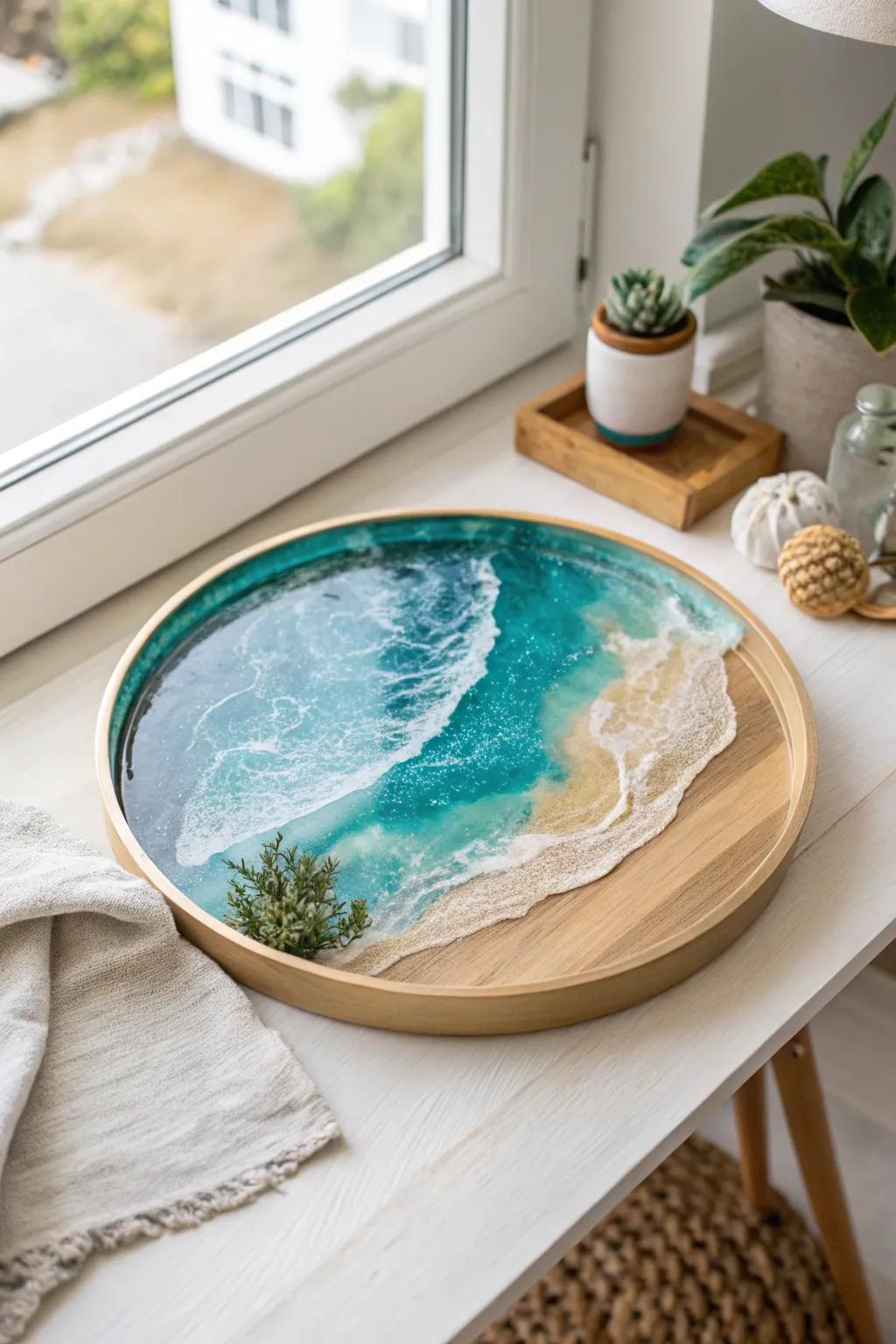 With the artistic elegance of a resin serving board, you can elevate your gatherings. ideal for those who value natural beauty and simplicity.