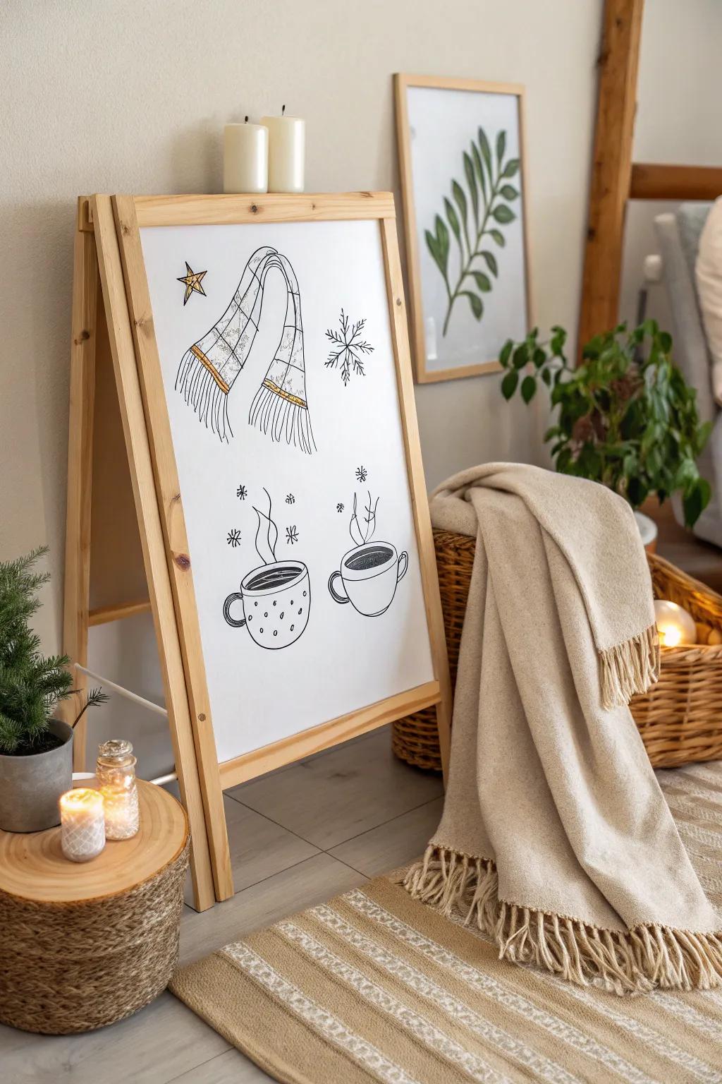 Embrace February's chill with an inviting nook that whispers of warmth and simplicity. #ScandiBoho #CozyVibes #MinimalistArt