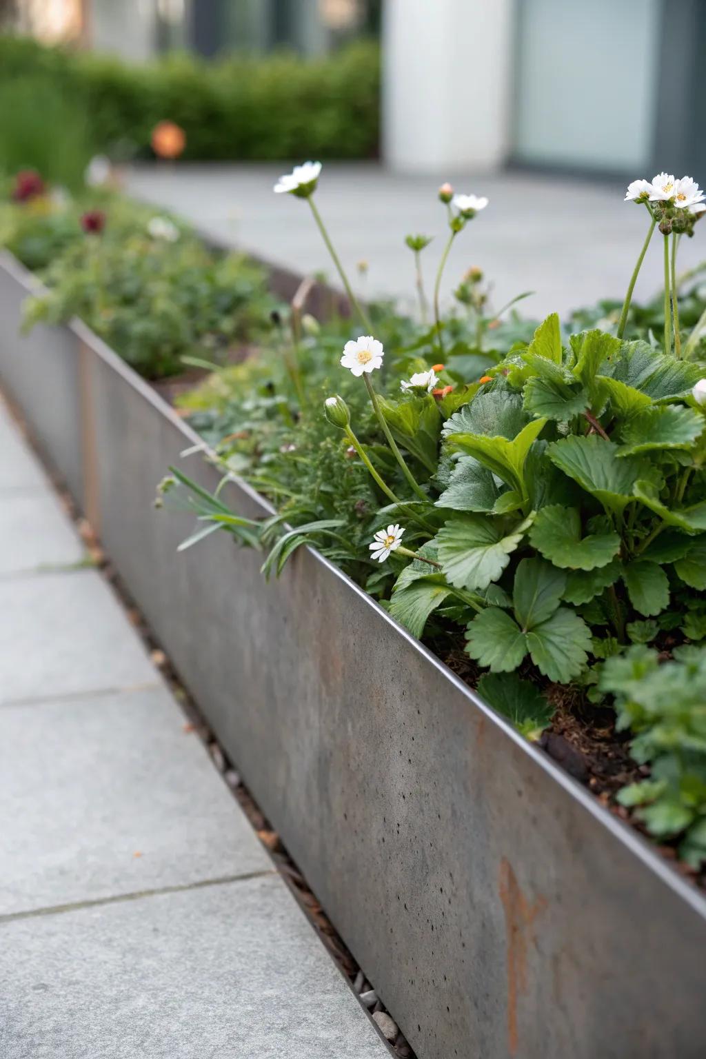 Heighten your yard with refined metallic bordering that unites contemporary flair and ageless magnetism.