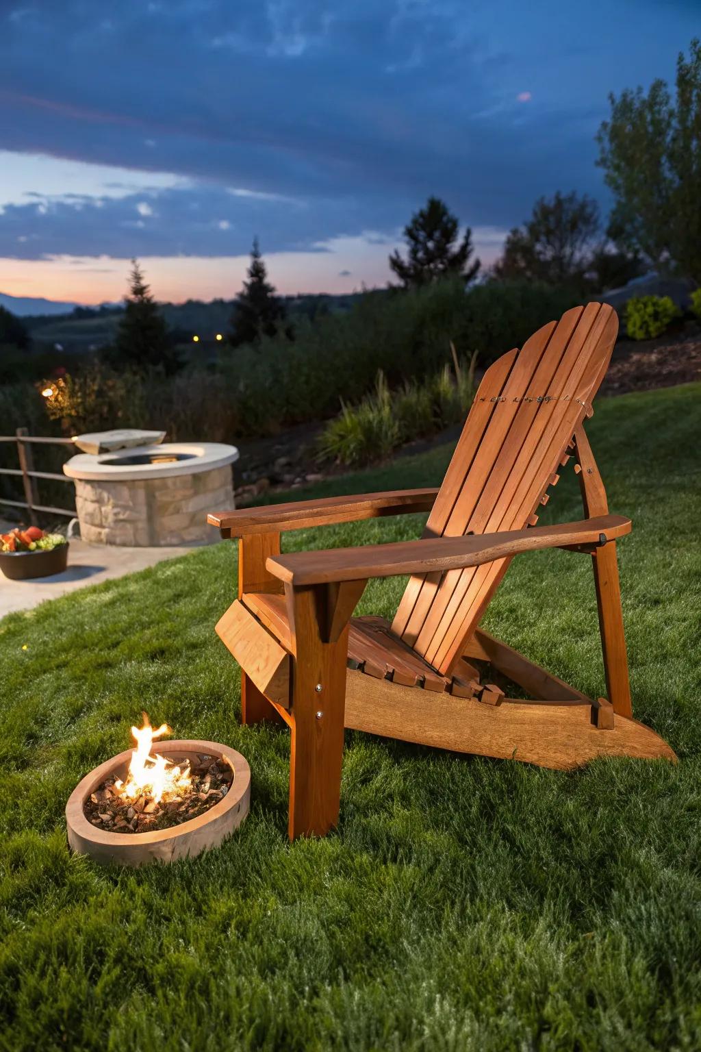 Unwind stylishly with this quintessential Arcadian chair adjacent to the hearth—impeccable for de-stressing and reveling in the splendor of the outdoors.