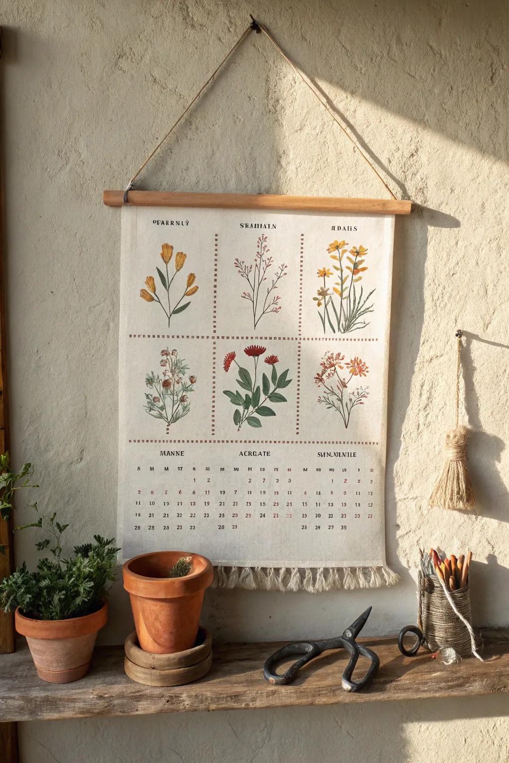 Map out your garden's progression month by month using this delightful gardening venture calendar, blending simplicity with natural elegance.
