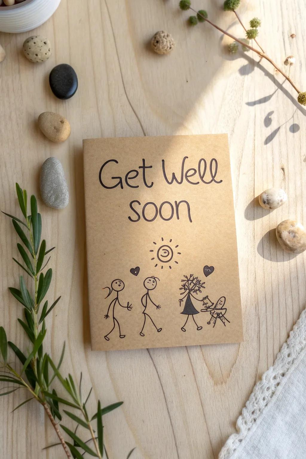 A little laughter for a speedy recovery – handcrafted humor with a minimalist touch.