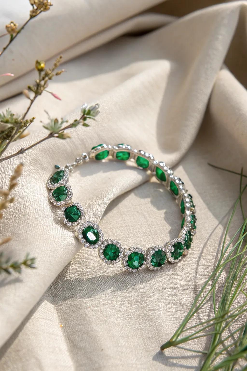 Intensify your sophistication with a touch of shine: Uncover the magnetism of emerald halo crystals.