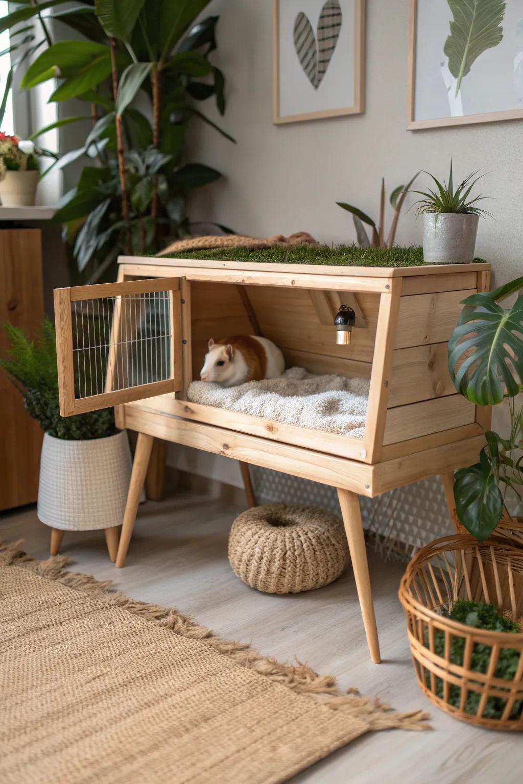 Designing a secure and stylish haven for your furry companions, where simplicity aligns with natural beauty.