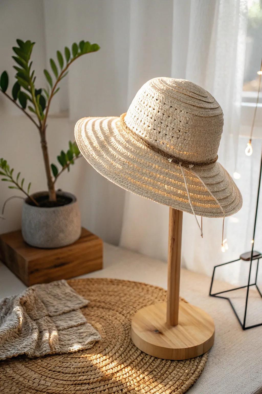 Illuminate your craft with the perfect radiance: showcase your hats with minimalist elegance.