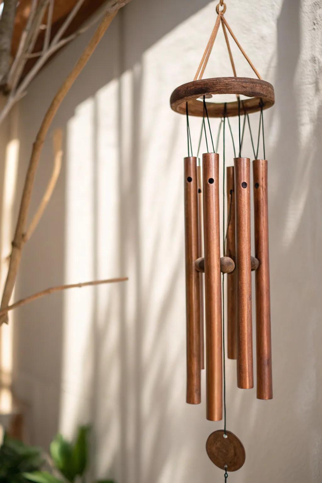 Embrace the soothing melody of cupric pipes within your minimalist sanctuary.