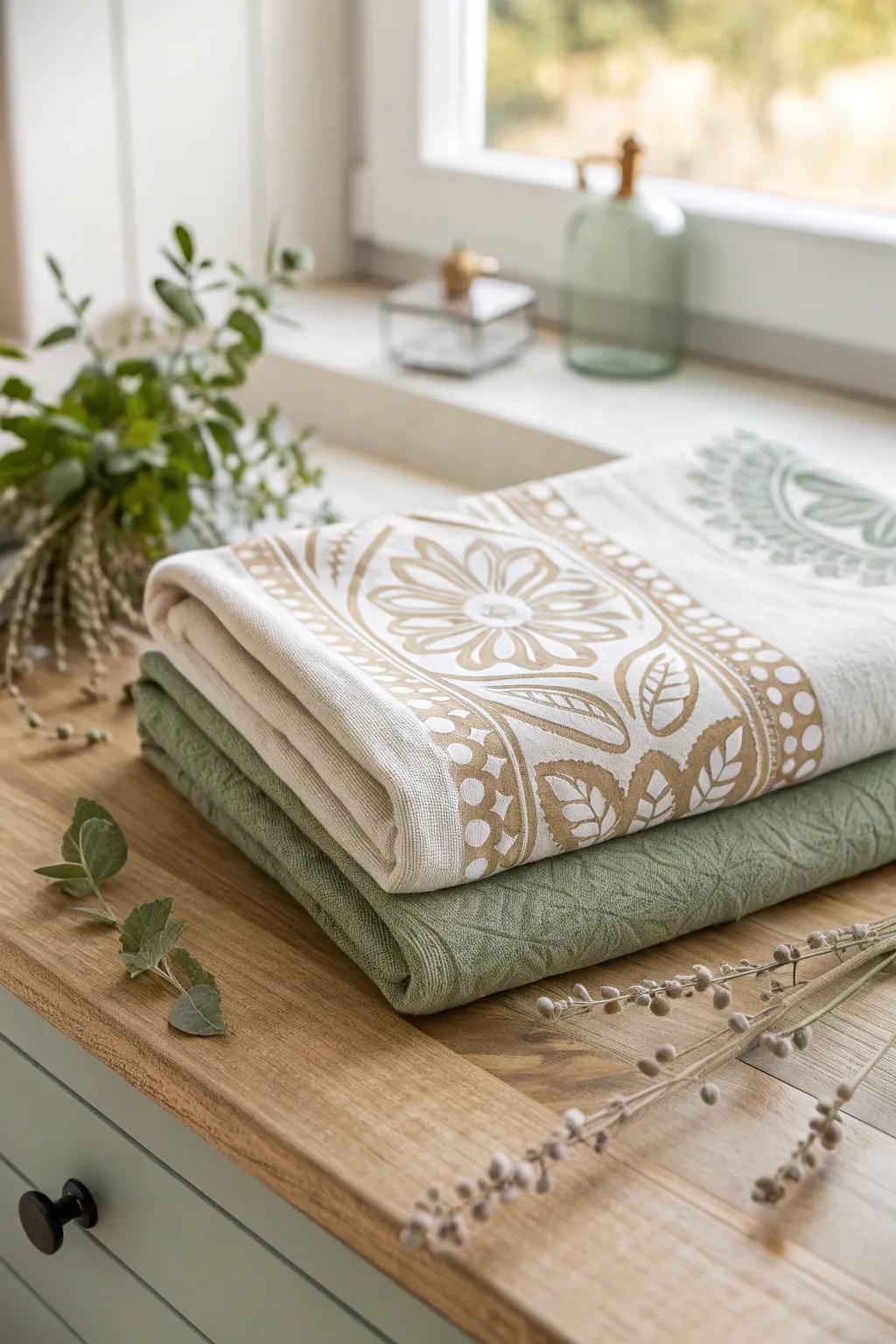 Elevate your kitchen's aesthetic through the artistry of textile stratification – where unpretentious design converges with refined elegance.