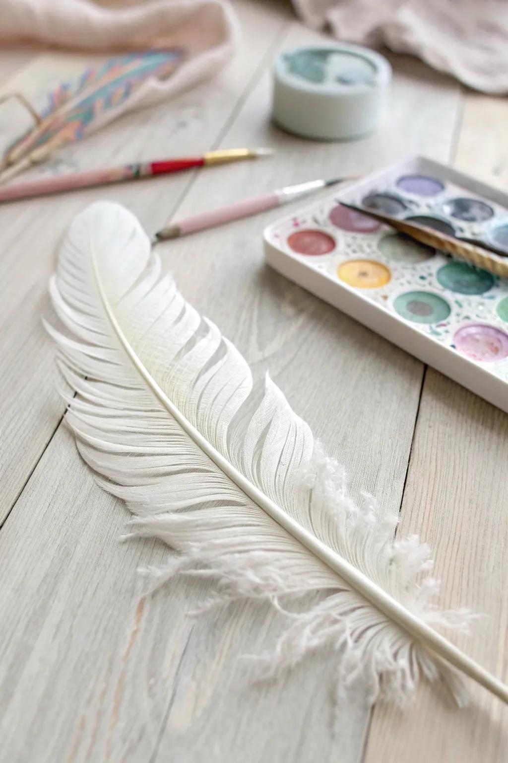 Uncover the artistry of plume painting: A minimalist scintilla of springtime innovation.