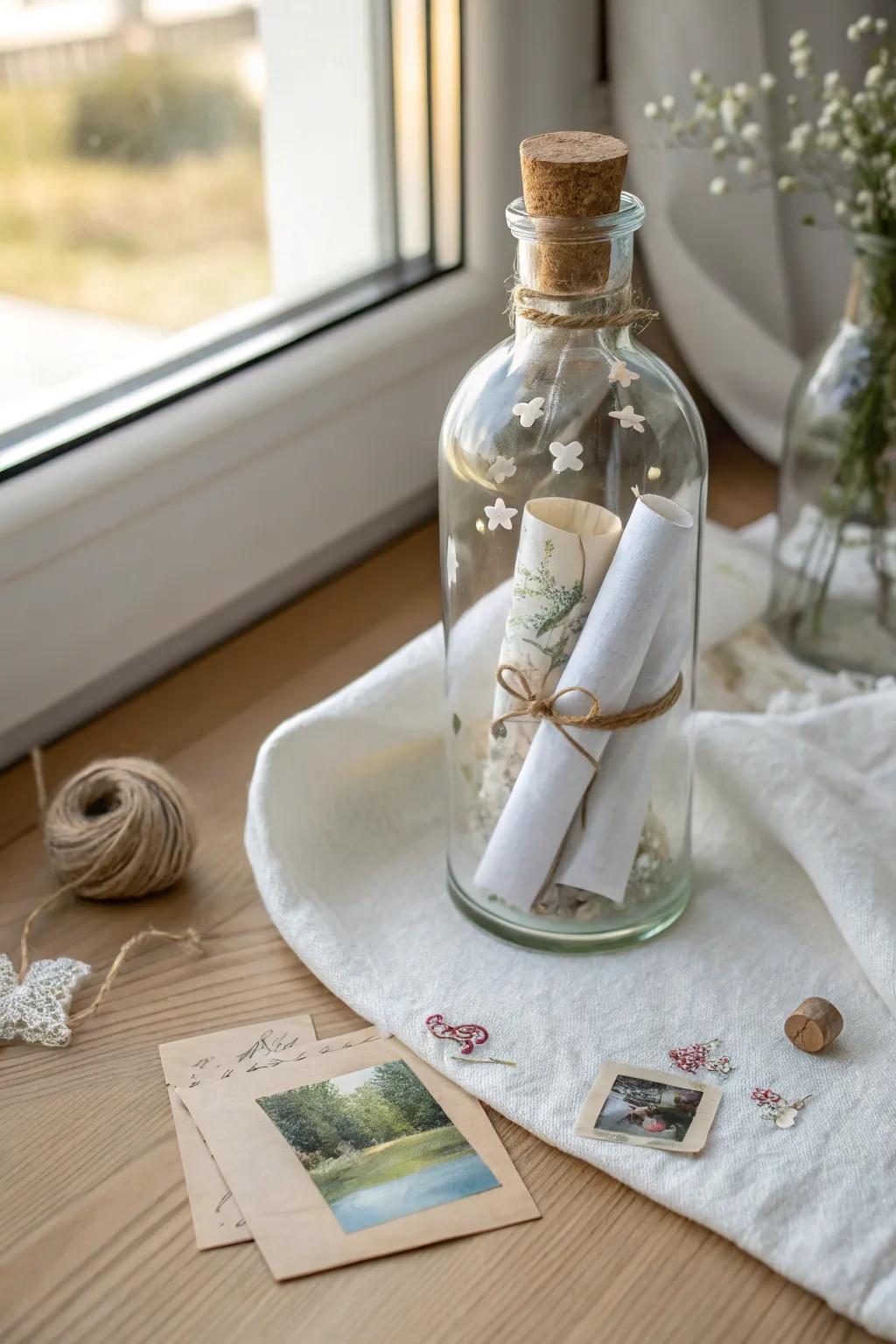 Capture your love account within a vessel: An enduring keepsake of anniversary reminiscences.