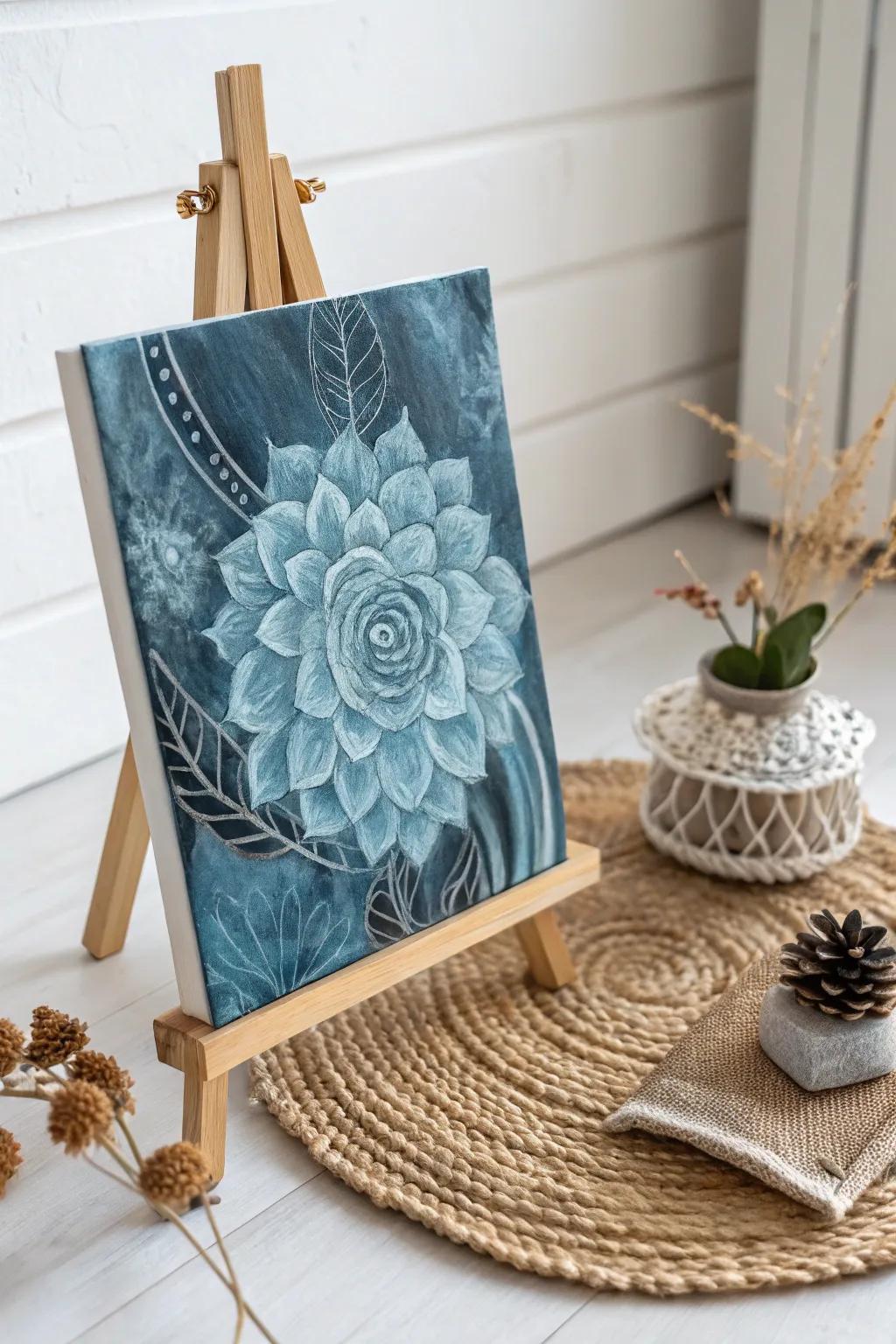 Delve into the depths of blue: a serene voyage through melancholy monochrome artistry.
