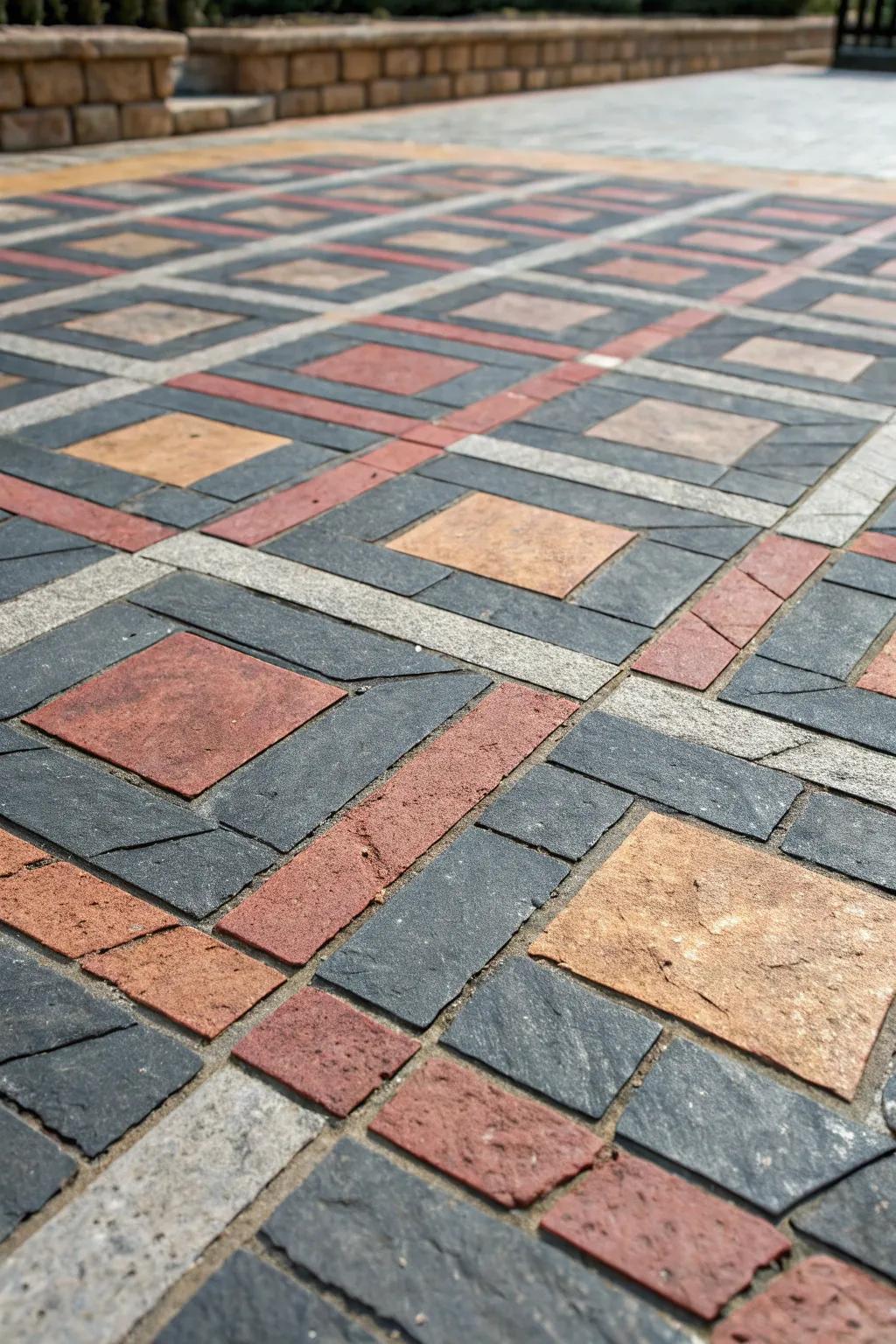 Elevate your outdoor setting with striking symmetrical paver layouts for a modern impression.