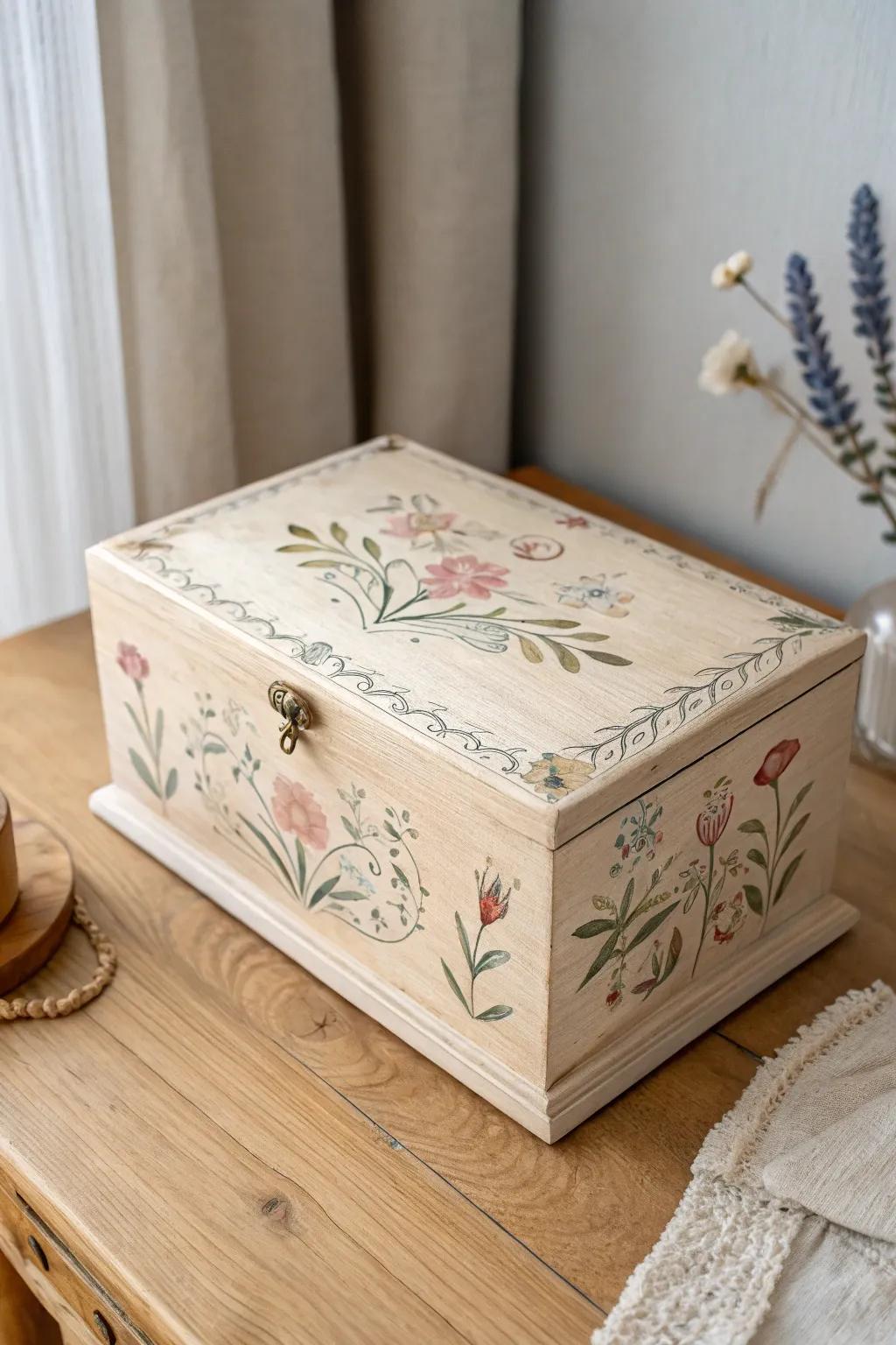 Transform your storage box into a timeless treasure with vintage-inspired designs.
