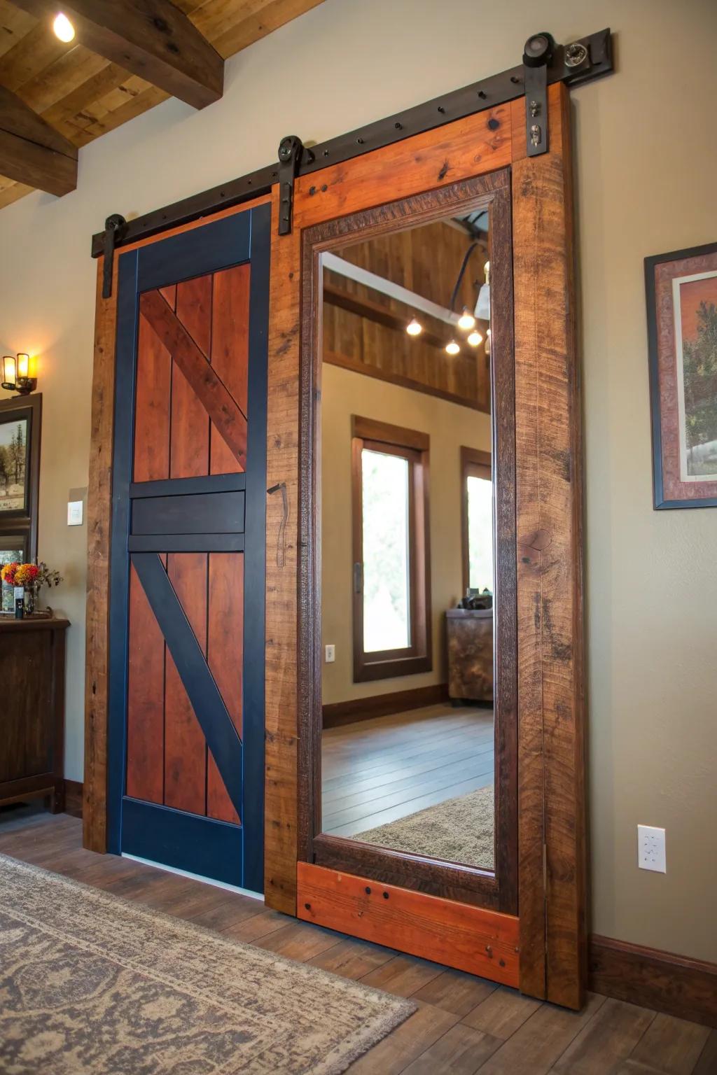 Transform your area through the captivating allure of a mirrored pallet door.