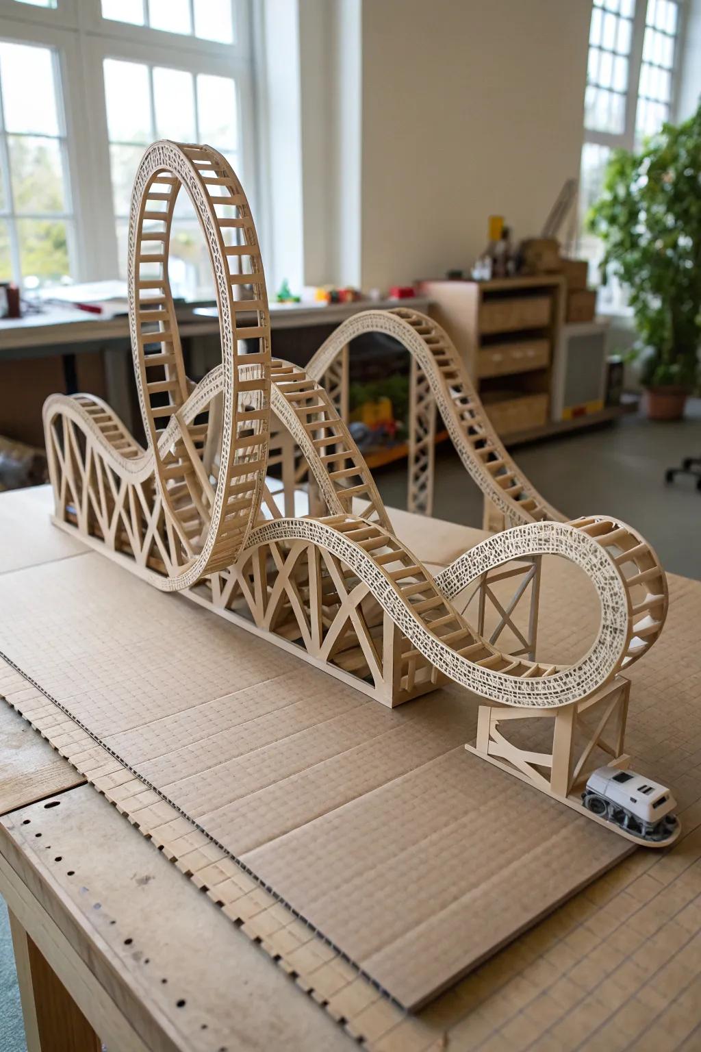 Erecting Aspirations: A Minimalist Paper Roller Coaster on a Resilient Substructure