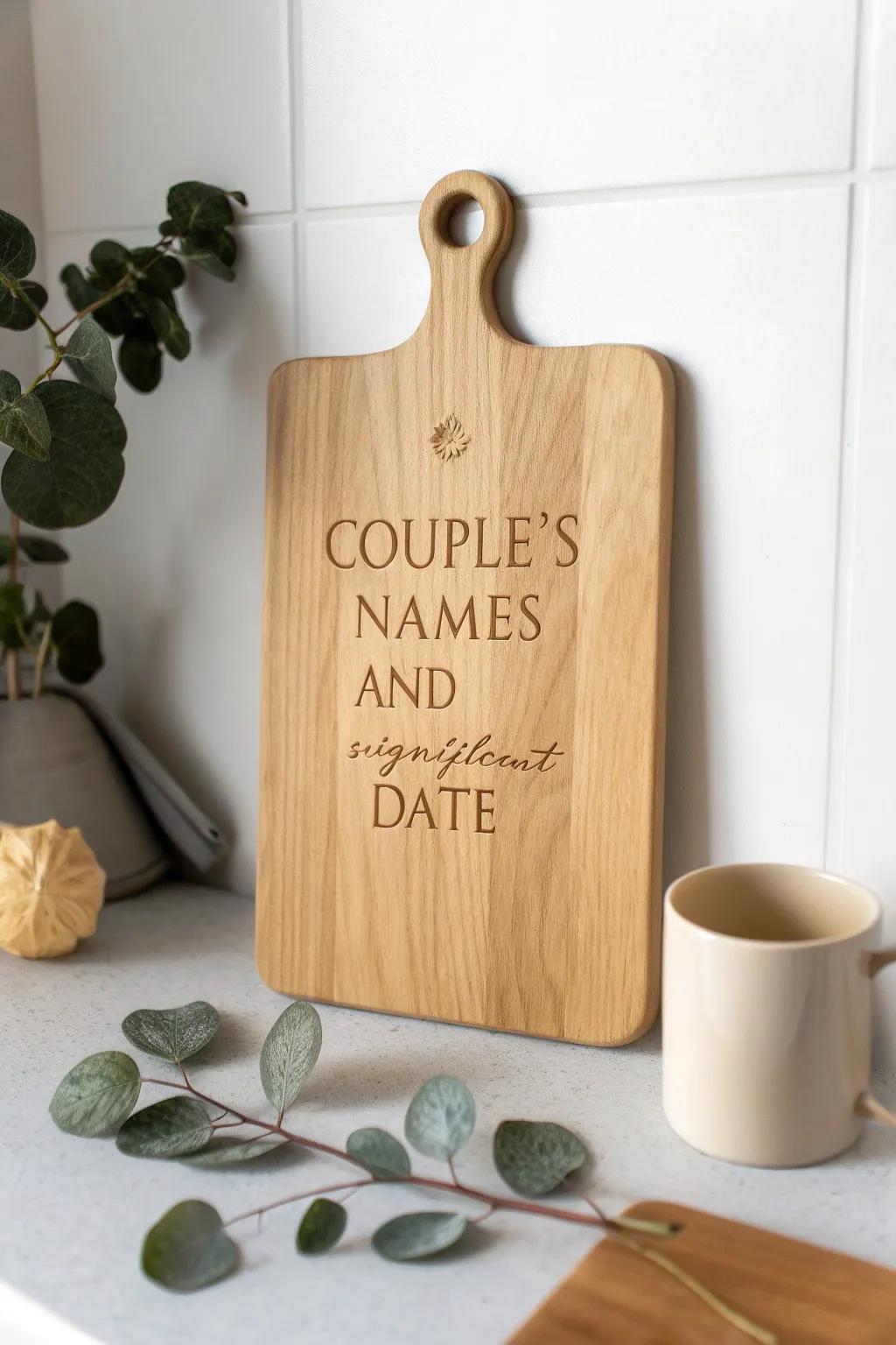 Celebrate love and new beginnings with a personalized slicing slab, a perfect blend of elegance and thoughtfulness.