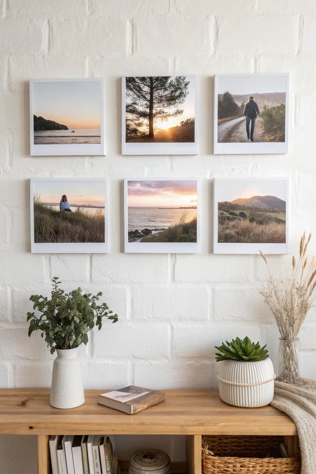 Transform your area with the elegance of a picture tile wall exhibit. An impeccable amalgamation of simplicity and individual charm.