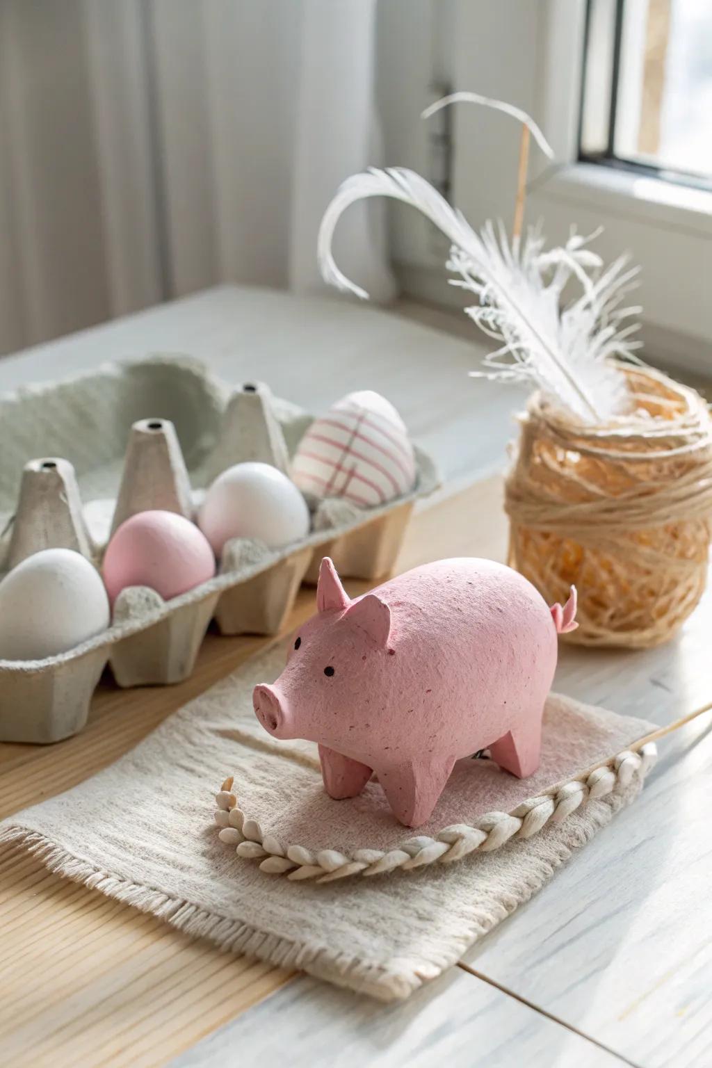 Uncover the charm of handcrafted egg crate piglets—uncomplicated, spirited, and irresistibly precious!