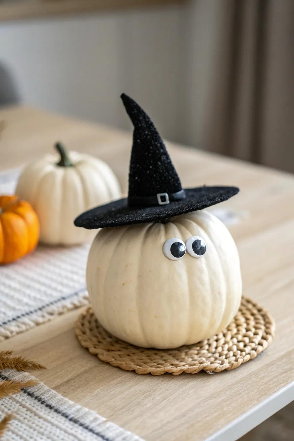 Welcome the magic of All Hallows’ Eve with this charming bewitching gourd bonnet look!