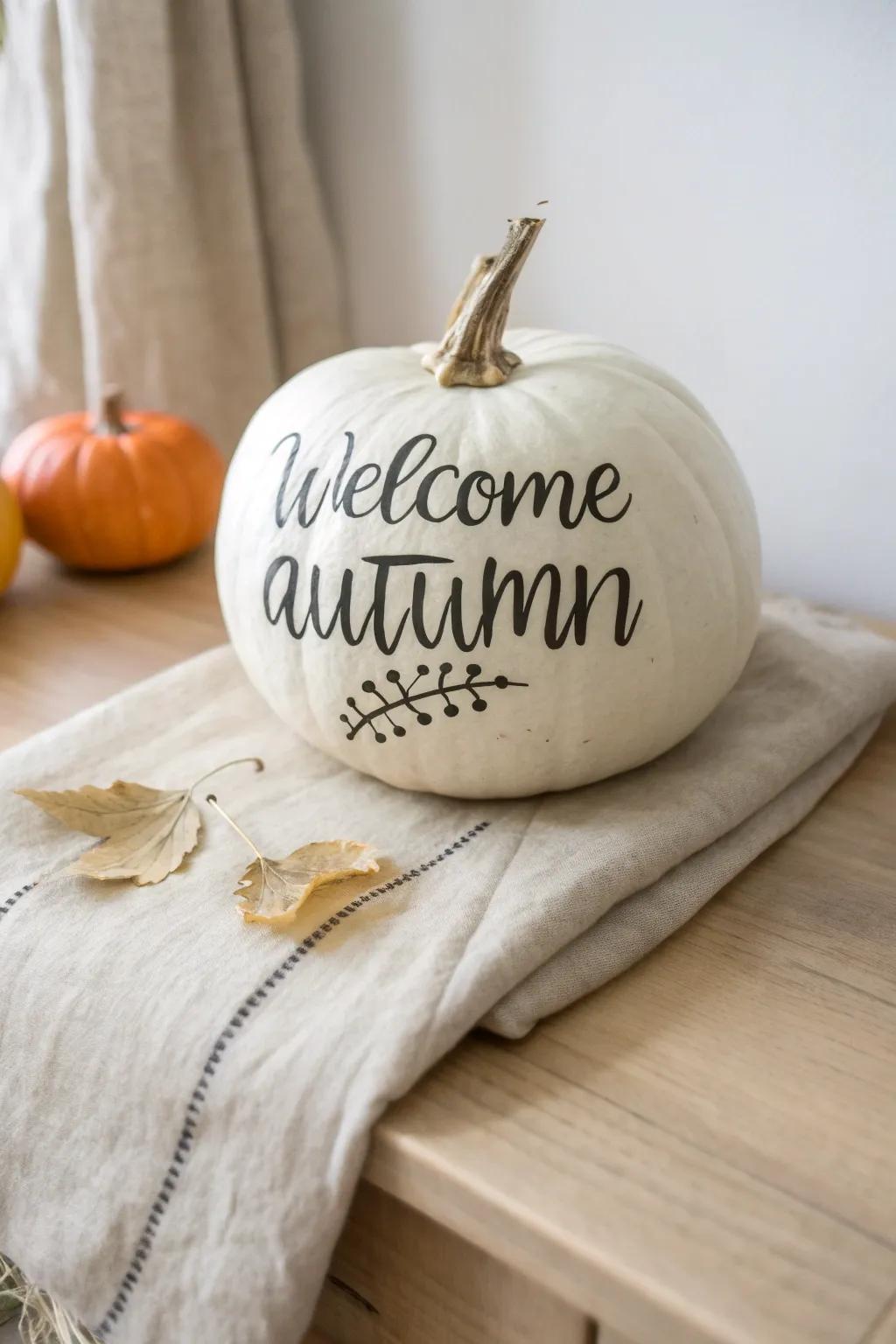 Autumn Greetings: With hand-lettered pumpkins, add a personal touch to your fall decorations.