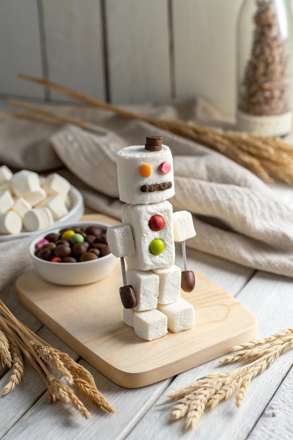 Craft your own sweet automaton creations with marshmallows and confectioneries—where imagination meets delectable fun!