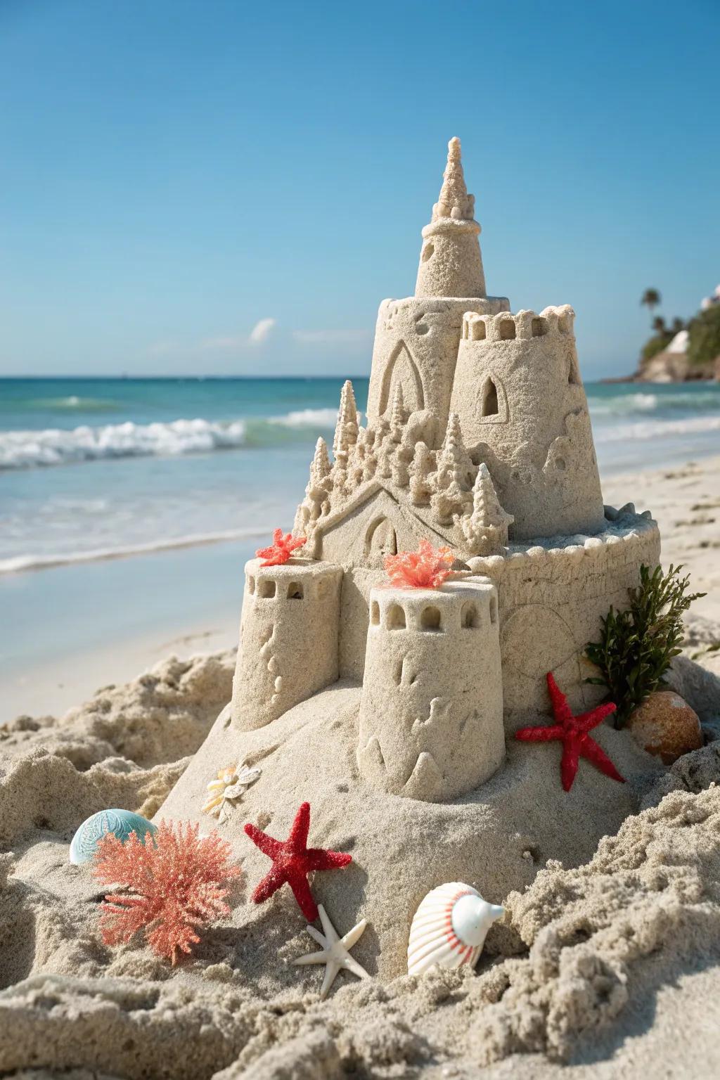 Dive into a mesmerizing subaquatic realm with this breathtaking sandcastle creation. 🌊✨ #SandcastleArt #ScandinavianDesign #BeachCraft
