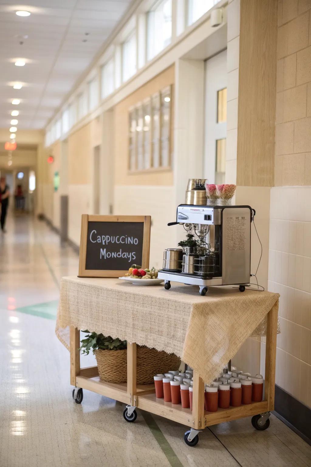 Start your week with style and flavor—welcome to Latte Mondays! ☕✨ #ScandiBohoVibes #SchoolTeaTrolley