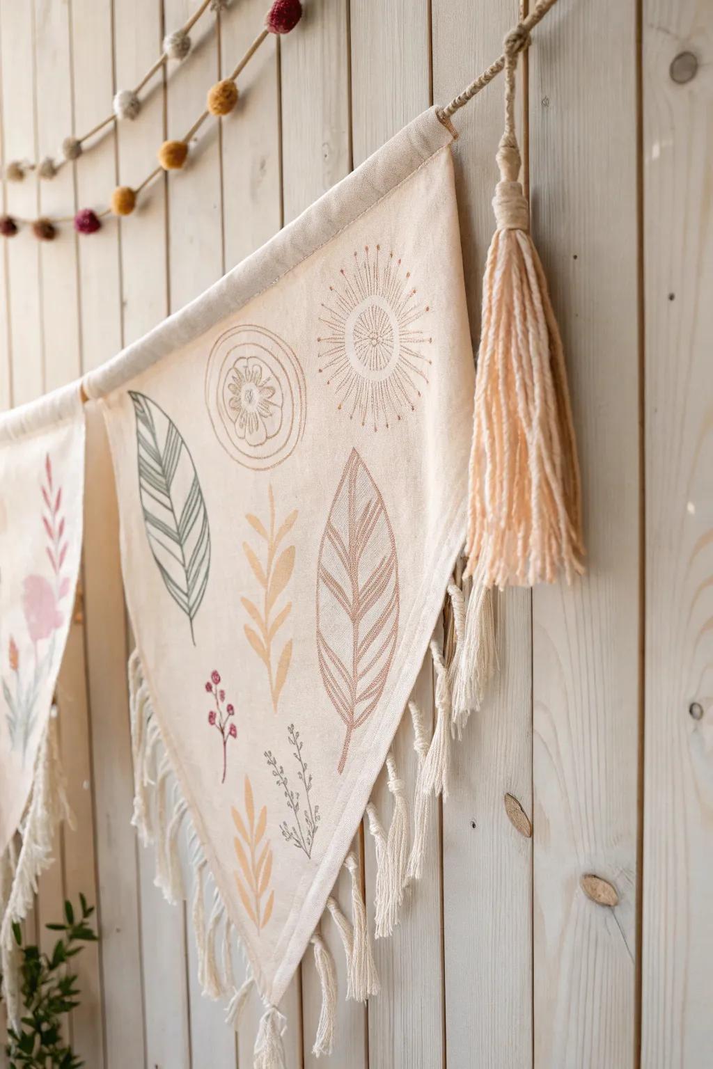Commemorate life's moments with handcrafted sophistication: Tailored textile banners that narrate your tale.