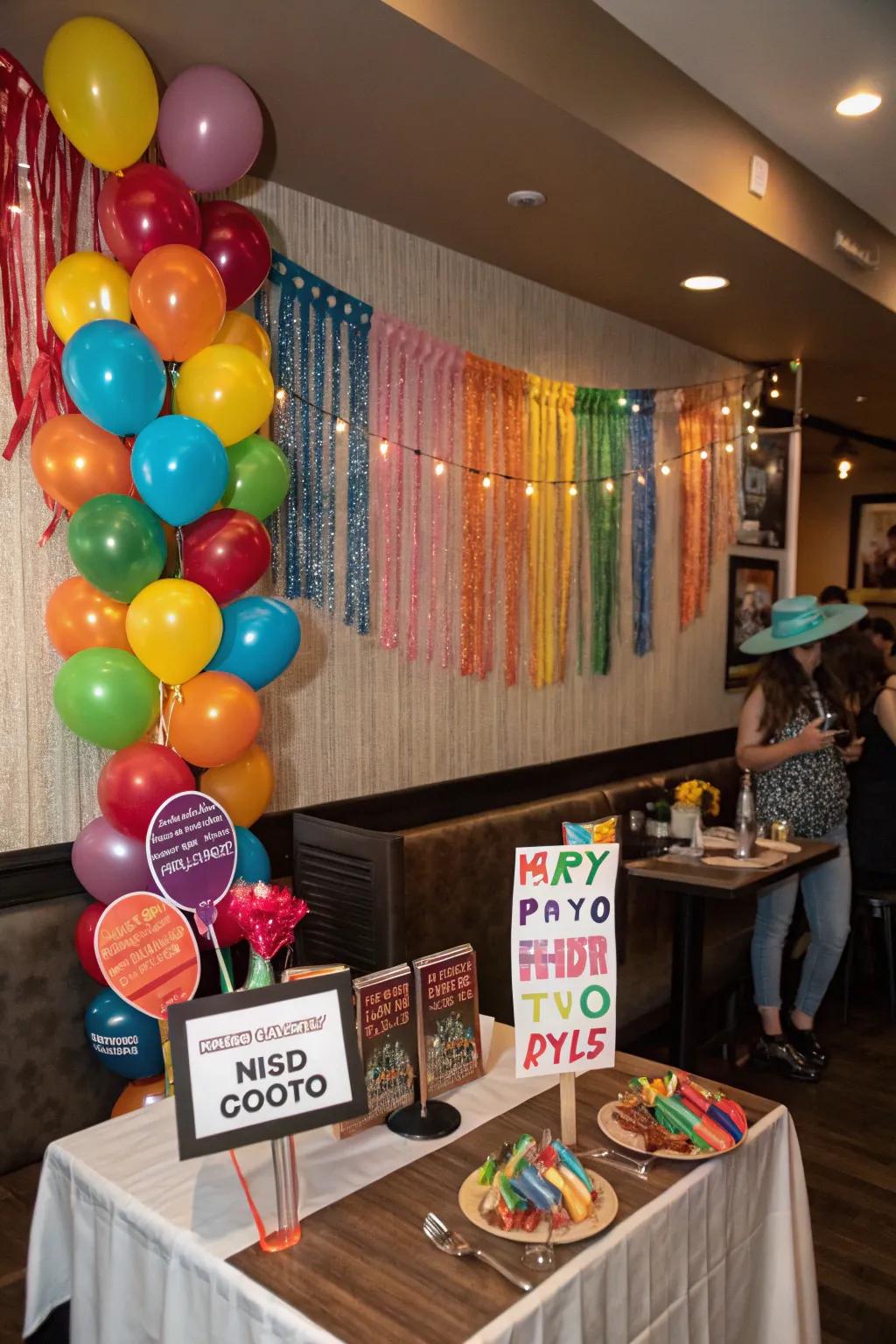 A DIY photo booth inviting guests to capture fun moments.