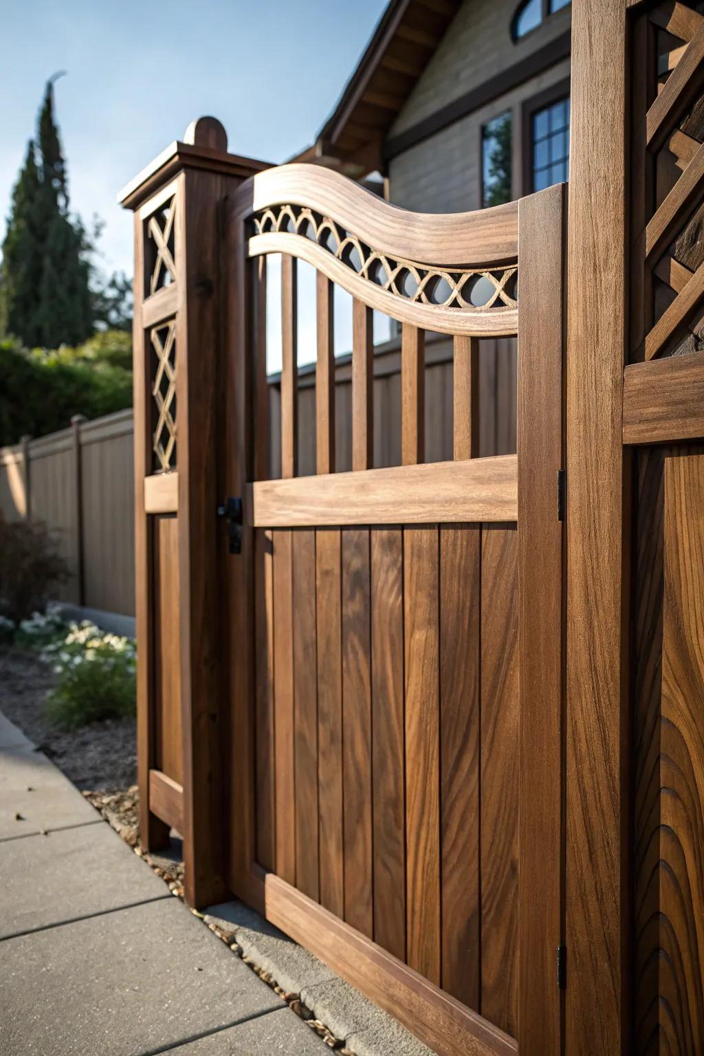 Unleash your ingenuity using a bespoke wooden gate that characterizes skillfulness.