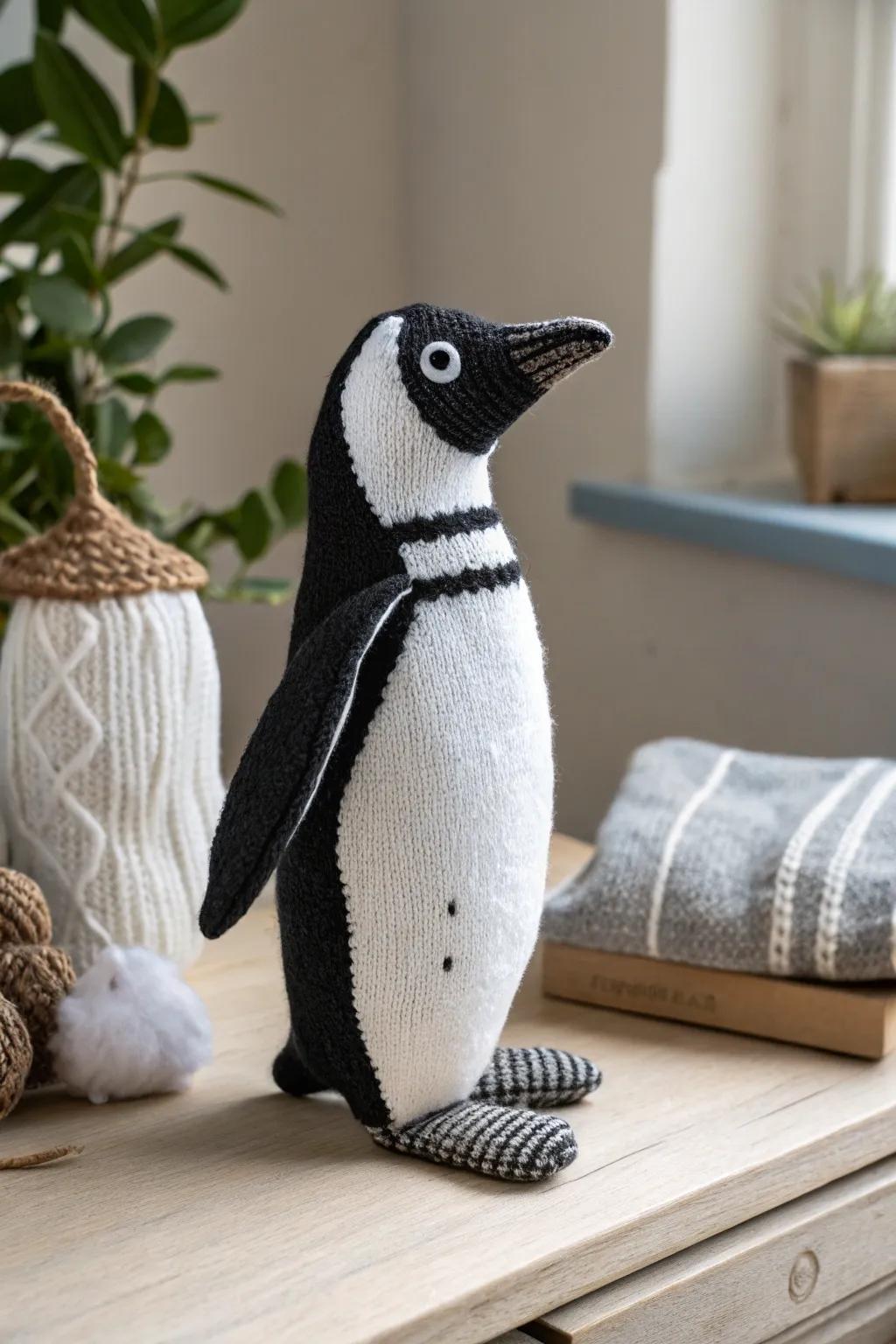 Meet your new adorable companion: the elegant sock penguin. Crafted with love and simplicity.