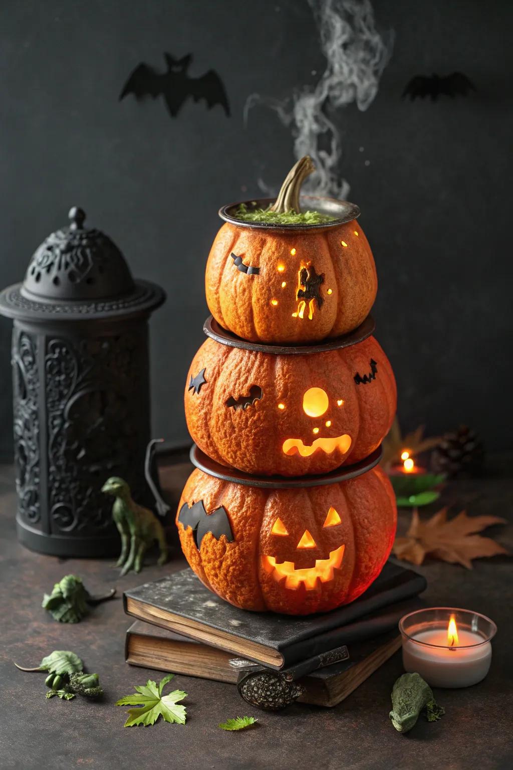 Uncover the magic of artistry with this enchanting spell makers concoction pumpkin design.