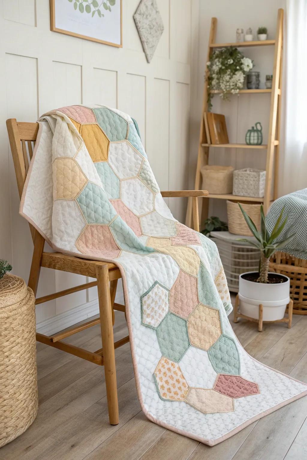 Hexagon Heaven: Embrace the artistry of temperature quilts with this stunning honeycomb design.