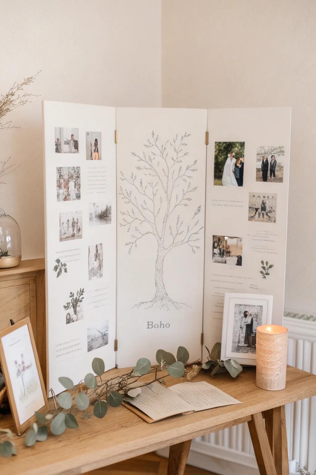 Commemorate your roots through a beautifully designed ancestral heritage display, ideal for meaningful gatherings.